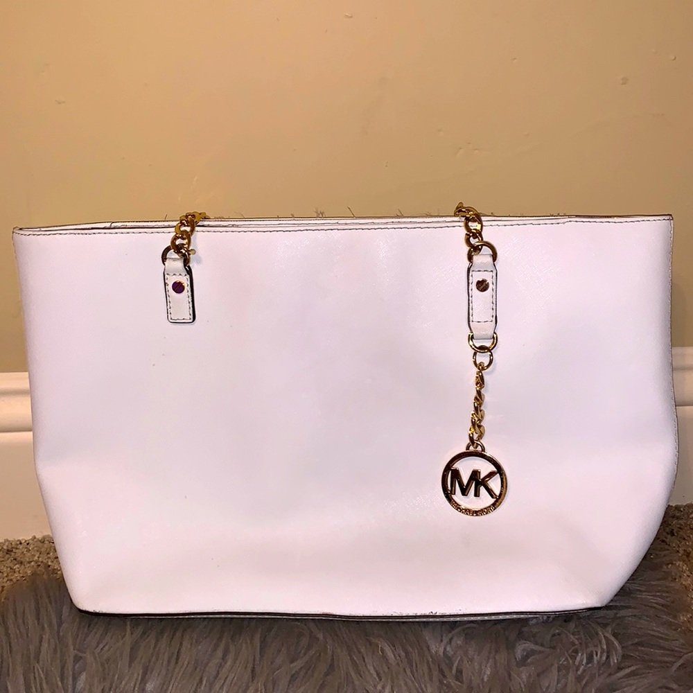 White Michael Kors Tote style bag